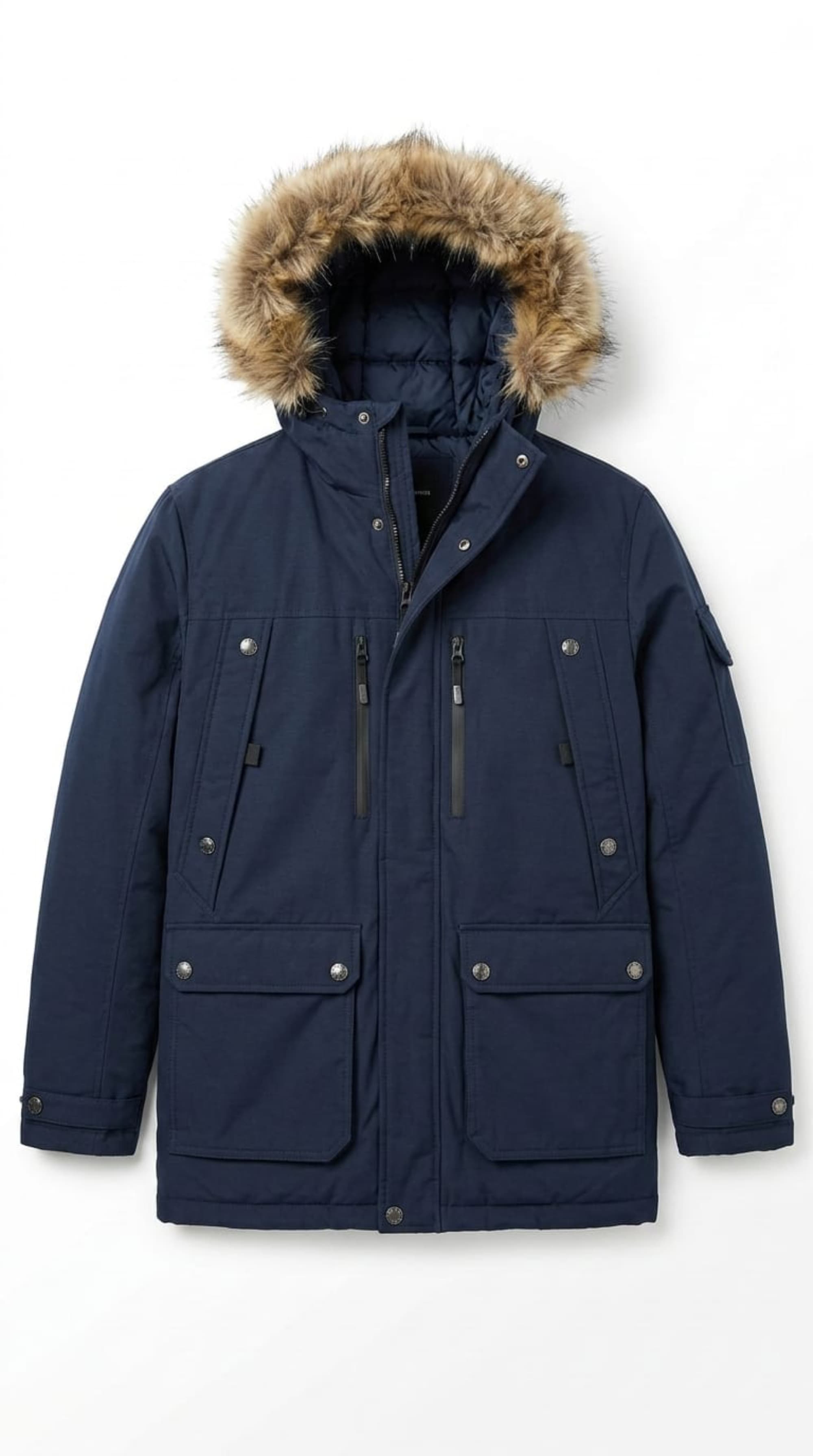 dark blue winter parka Jacket - Thumbnail 1