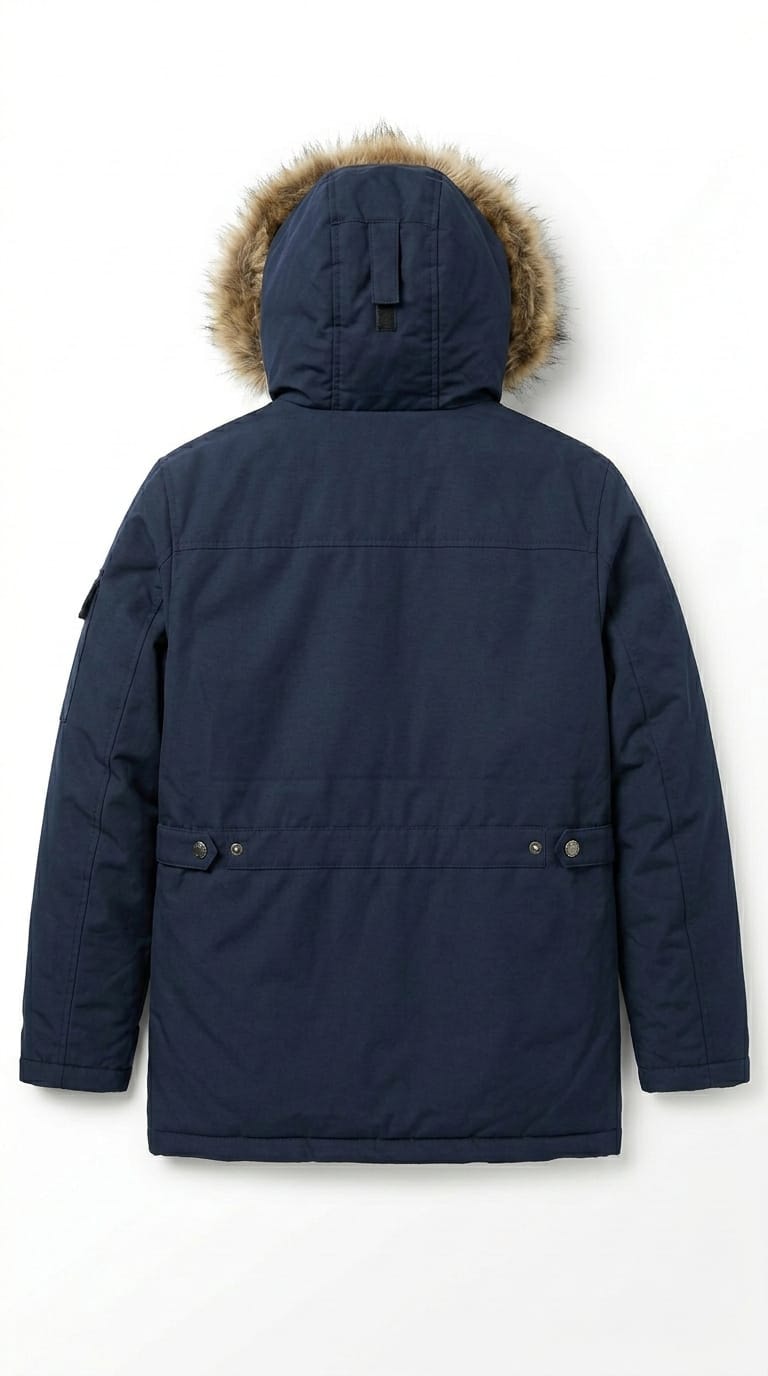 dark blue winter parka Jacket - Image 2